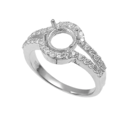 Anello Semi Montaggio Argento Sterling 925 Anello di Fidanzamento Misura Piet... - Immagine 1 di 4