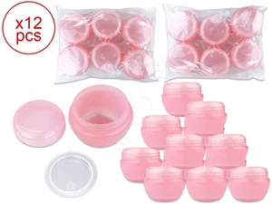 12 Pieces 30 Gram/30ml Pink Round Frosted Sample Jars with Inner Liner and Lid - Picture 1 of 1