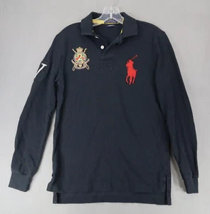 Ralph Lauren Polo Jockey Shirt Crest Sz S Black Riders Big Pony Patch County - Picture 1 of 8
