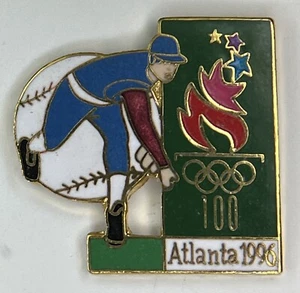 Prendedor Olímpico de Béisbol ~ Logotipo de Antorcha de los Juegos de Atlanta 1996 ~ Cloisonne por HoHo NYC - Imagen 1 de 8