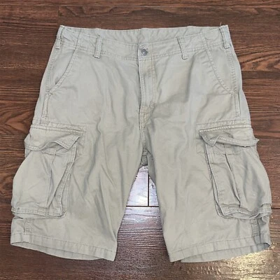 Levis Cargo Shorts Mens 32 Beige Khaki Tan Baggy Casual Y2K 90’s White Tab - Image 1 of 4