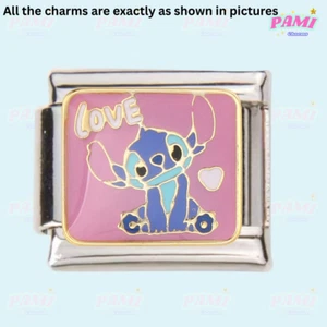 Italian Charm Stitch Cartoon purple modular link fits all classic bracelet - Picture 1 of 3