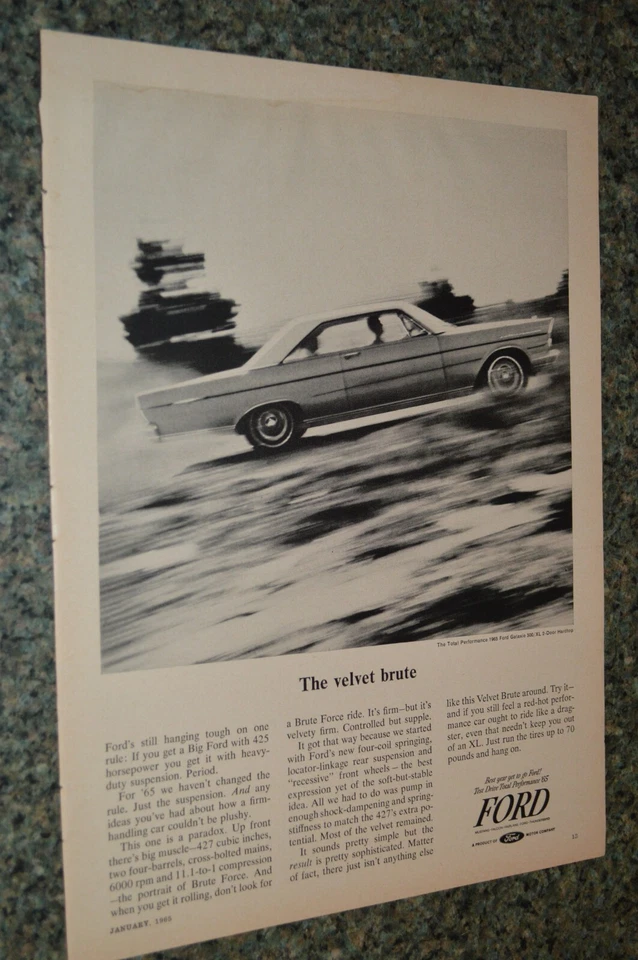 Ford Galaxy 500 XL 427 1965 anuncio original impreso anuncio 65 500XL Foto 1 de 1
