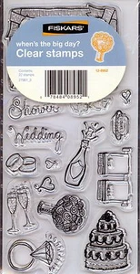 FISKARS clear stamp set WHEN'S THE BIG DAY? Wedding - Picture 1 of 1
