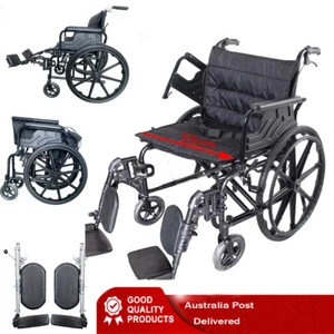 24" Folding Elderly Disabled Wheelchair Swing-Away Elevating Leg Rests 55CM Wide - Picture 1 of 10