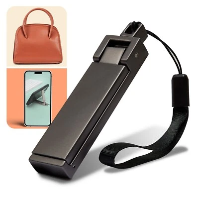 Halter Handtaschen-Halter, Handy-Halter für den Tisch, 8,5x2x1 cm Metall, silber - Bild 1 von 4