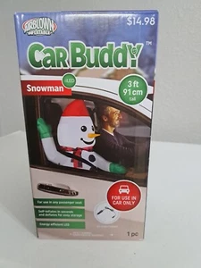 Gemmy Airblown Inflatable Snowman Car Buddy 3 Ft Energy Efficient LED Christmas - Picture 1 of 4