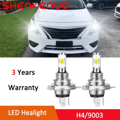 For Nissan Versa 2007-2019 H4 9003 6000K 2X LED Headlight High Low Beam Bulb Kit - Image 1 of 4