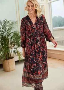 Kaleidoscope Animal Print Twist Front Midi Dress - Size 12 - BNWOT - RRP £55 - Picture 1 of 5