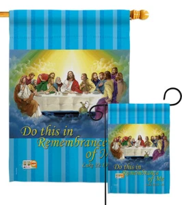 Last Supper Faith Religious passover meal final Thursday Garden House Yard Flag - Picture 1 of 13