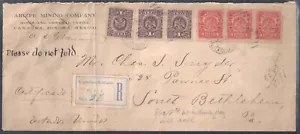 Arizona Territory NACO Aug 5 1907 Unique Ty 6 Postmark Registered Mexico Cover - Picture 1 of 2