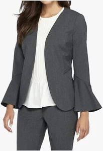 The Limited Women's Plus Bell Sleeve Blazer Grey Essentials 18W Career Work NWT - Picture 1 of 12