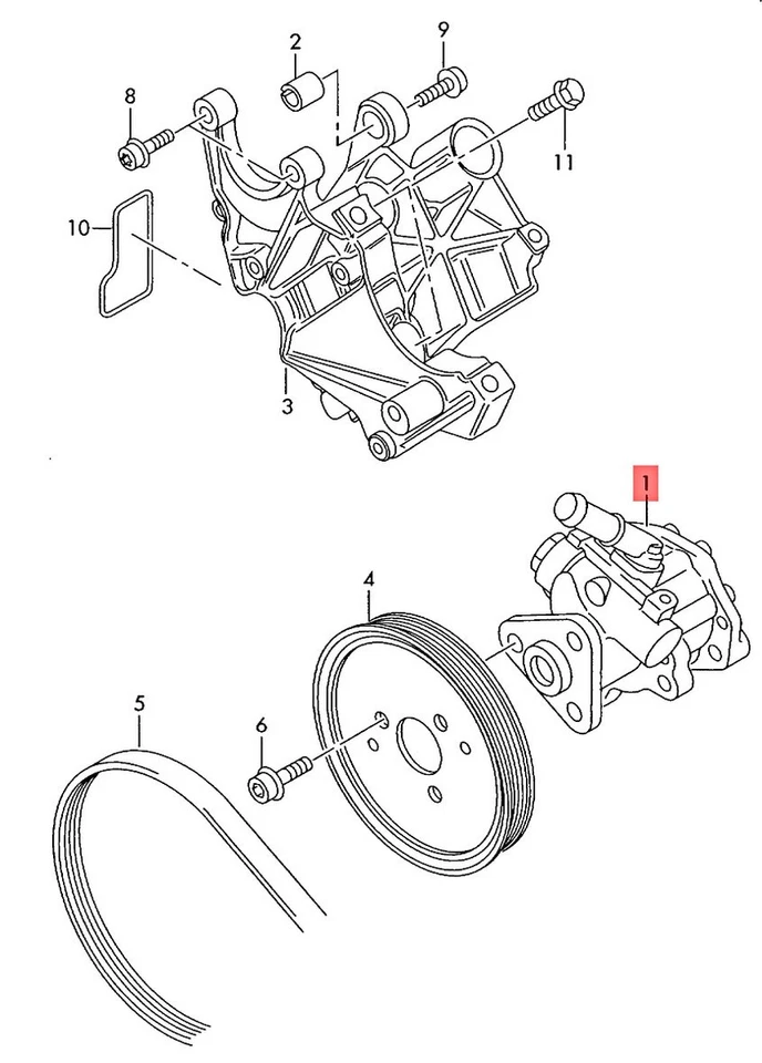 Brida de sellado de bomba de paletas genuina AUDI A6 Avant S6 quattro A6L 4F 4F0145156J Foto 1 de 1