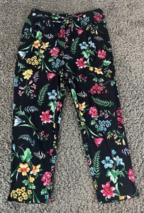 Grace Elements Pants Womens Large Floral Drawstring Pull-On Stretch Slinky - Picture 1 of 16
