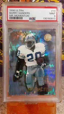 Barry Sanders Ultra Mr. 1996 Inserto MOMENTUM Holo #13 PSA 9 POP 14 Foto 1 de 2