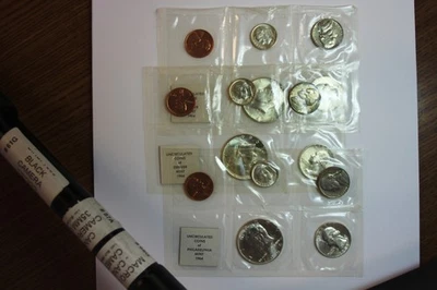 Three 1964 Uncirculated Coin Sets - One "P" & Two "D" (NUM6083) - Image 1 of 4