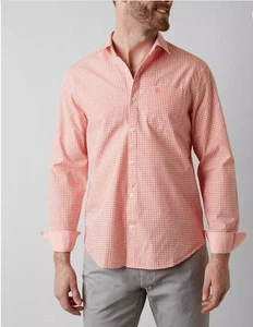 Original Penguin Gingham Shirt Fusion Coral XXL Heritage Slim Fit NEW - Picture 1 of 8