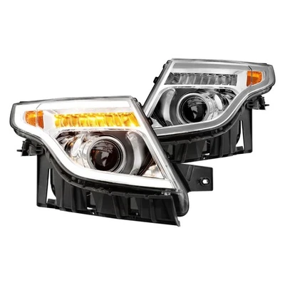 For Ford Explorer 11-15 Headlights Plank Style Driver & Passenger Side Chrome Foto 1 de 4
