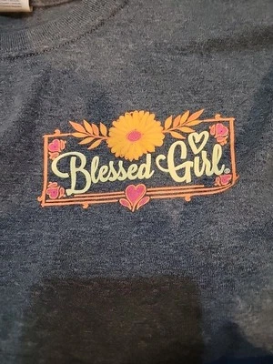 Blessed Girl Long Sleeved Gray Tee "The GREATEST OF THESE IS LOVE" FALL colors.M - Image 1 of 4