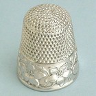 Antique Sterling Silver Dogwood Thimble by Waite, Thresher Co. * Circa 1890s