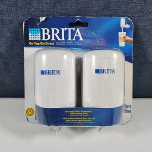 GENUINE Brita Water Faucet Replacement Filters 2-Pk Wht NEW - OLD STK FREE SHIP - Picture 1 of 6