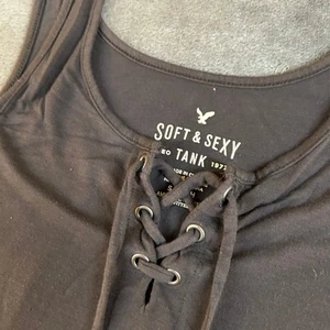 American Eagle Soft & Sexy Tank Top Lace Up Casual Gray Sleeveless Womens Small - Picture 1 of 8