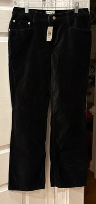 Nuevos pantalones de terciopelo negros Ann Taylor Loft Petites para dama, talla 4P Foto 1 de 4