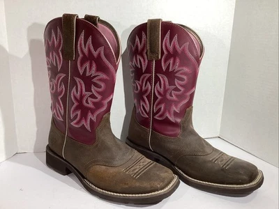 Botas occidentales informales de cuero Ariat para mujer talla 9 Java/borgoña Delilah SW1-22 Foto 1 de 4