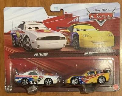 DISNEY PIXAR CARS PAT TRAXSON & JEFF CORVETTE 2 Pack Car - Image 1 of 2