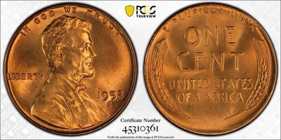 1952-S Lincoln Wheat Cent MS67RD PCGS  - Image 1 of 4