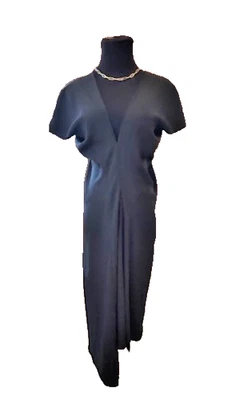 Vestido Jil Sander Vintage 1991 Asymétrico Pequeño Negro - Nuevo con Etiquetas talla 36 Foto 1 de 4