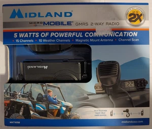 Midland MXT105 MicroMobile dwukierunkowe GMRS 15-kanałowe radio 5W - Zdjęcie 1 z 5