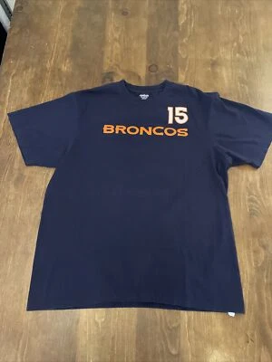 Camisa Denver Broncos Adulto 2XL Camiseta Azul Reebok Tim Tebow #15 NFL Algodón Para Hombres Foto 1 de 4