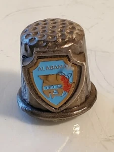 Vintage Thimble Alabama metal enameled placard box6 - Picture 1 of 4
