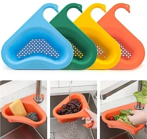 4 Kitchen Sink Strainer Swan Drain Basket Multifunctional Triangle Sink Filter - Picture 1 of 4