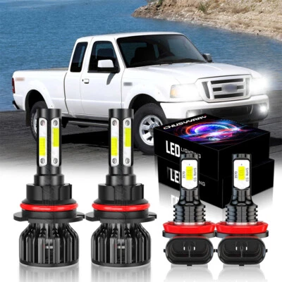 For Ford Ranger 2006-2007 LED Headlight High-Low Beam+Fog Light Bulbs Kit 6000K - Image 1 of 4