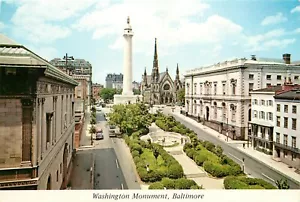 Washington Monument Mt Vernon Place Baltimore Maryland MD Postcard - Picture 1 of 2