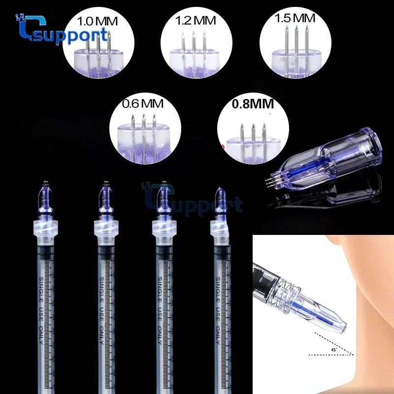 Microneedles de cristal 34G 3 pines/punta de agujas antienvejecimiento ojos líneas de cuello cuidado de la piel Foto 1 de 4