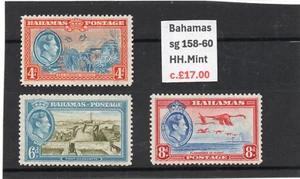 Bahamas GV1 1938 Pictorial set sg 158-60 HH.Mint - Picture 1 of 2