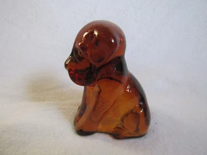 FIGURINA CANE CACCA IN VETRO AMBRA SCURA DEGENHART - Foto 1 di 5