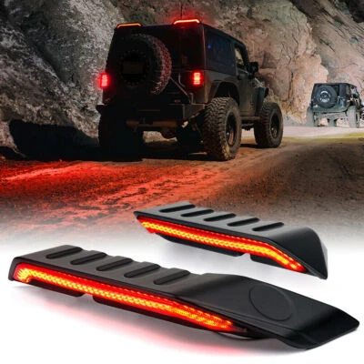 Spoiler de teto traseiro asa com lâmpada LED traseira para Jeep Wrangler JK JKU 2007-2018 - Imagem 1 de 4