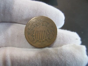 1865 2 Cent Piece - United States Coin - Fine or Better Condition details - Picture 1 of 7