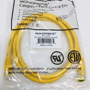 3 ft CAT6 Ethernet Patch Cable LAN Network Internet Modem Router Xbox PS3 Cord - Picture 1 of 7