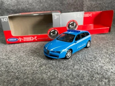 ALFA ROMEO ALFA 159 SPORTWAGON POLIZIA SCALA 1/43 modellino METALLO WELLY NEX - Immagine 1 di 4