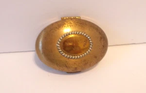 Vintage Tripla Corona Scandia Trucco in Polvere Supporto Compatto Oro MCM Stagno Cosmetico - Foto 1 di 6