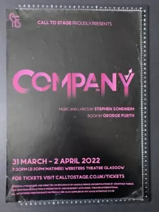COMPANY - WEBSTERS THEATRE GLASGOW - 2022 A3+ GIG POSTER L147 - Picture 1 of 1
