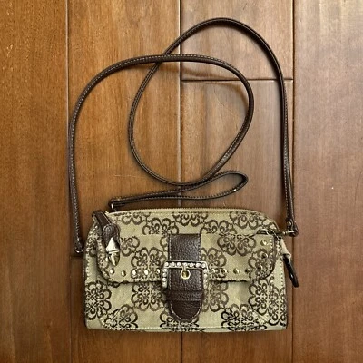 Bolso Bandolera Kathy Nueva Zelanda Bolso sin asas Cartera de Hombro Marrón Bolso de Mano Tachonado LEER Foto 1 de 4