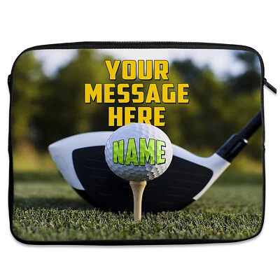 Personalised Golf Tablet Sleeve Laptop iPad Case Zip Pouch Bag Mens Gift SH115 - Image 1 of 4