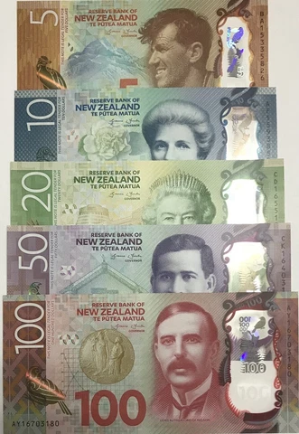 New Zealand Set 5 PCS 5 10 20 50 100 Dollars 2015-2016 P 191 192 193 194 195 UNC Cover