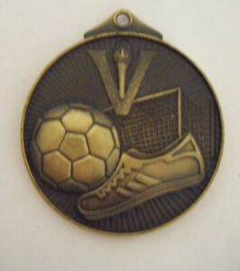 Unmarked bronze coloured metal Soccer Medallion 